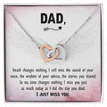 Personal Father Memorial Remember Dad Necklace Gift For Loss Dad Angel Wing Condolence Jewelry Grieving Friend Gift Interlocking Hearts Necklace