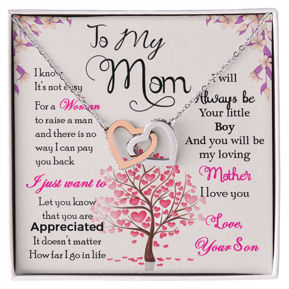 Mom Son Hearts Interlocking Hearts Necklace