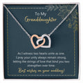 To My Granddaughter Two Hearts Unite As One Necklace Interlocking Hearts Necklace