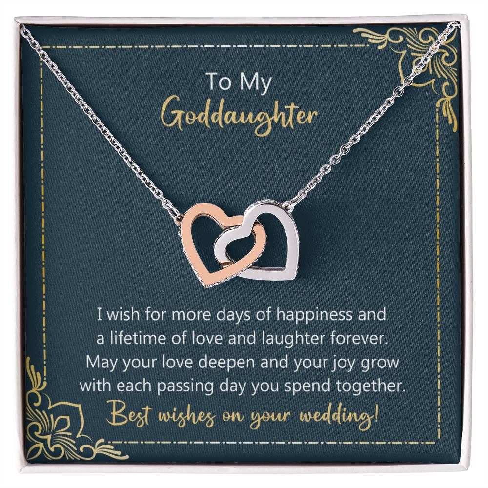 To My Goddaughter May Your Love Deepen Necklace Interlocking Hearts Necklace