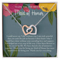 Maid Of Honor Thank You Gift From Bride Bridesmaid Gift Maid Of Honor Gift Necklace Matron Of Honor Gift Thank You Gift From Bride Interlocking Hearts Necklace