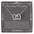 To My Beautiful Daughter - Necklace Interlocking Hearts Necklace