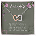 Friendship Interlocking Hearts Necklace Message Card