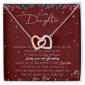 To My Daughter Interlocking Hearts Necklace Message Card