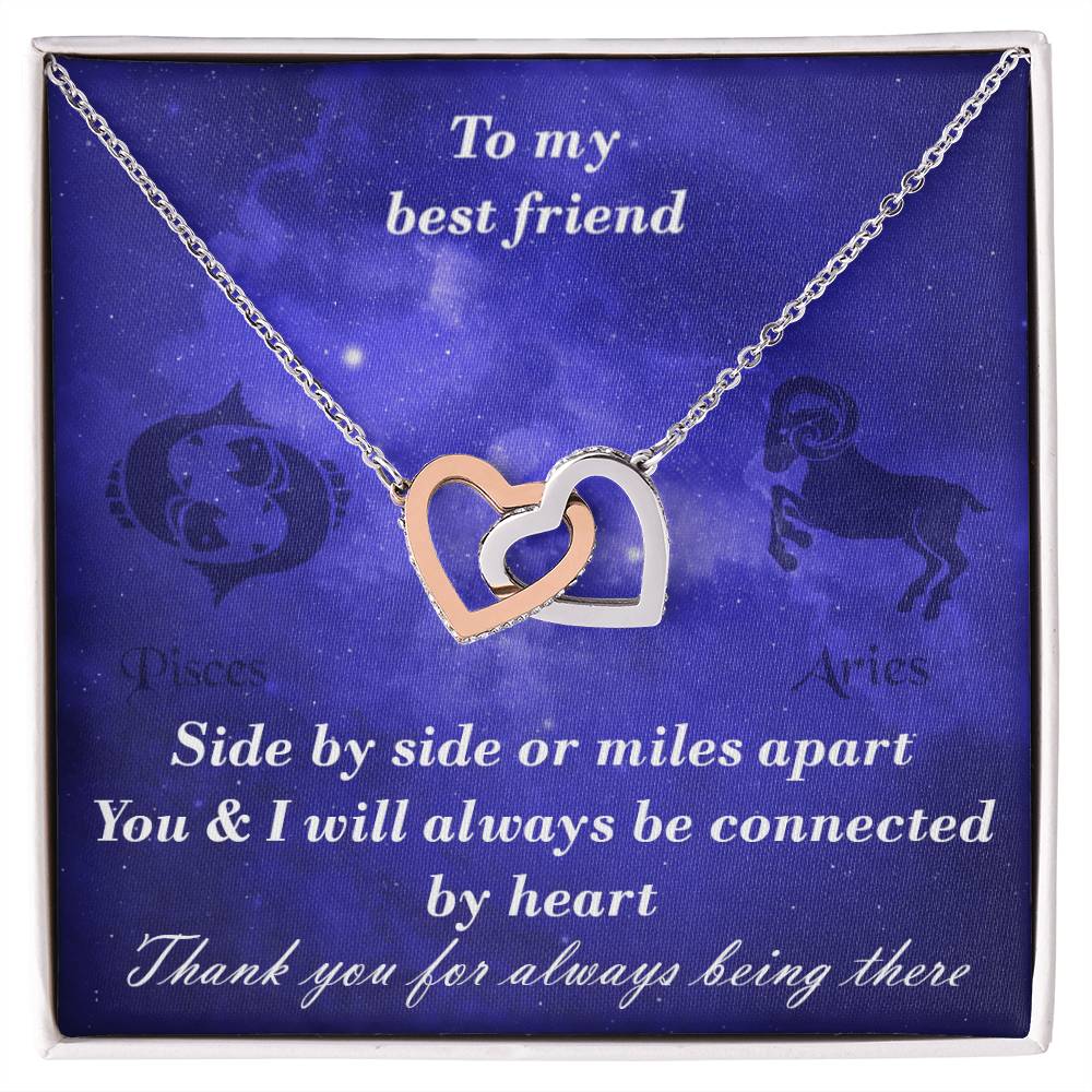 Pisces To Aries Best Friend Interlocked Hearts Necklace Interlocking Hearts Necklace