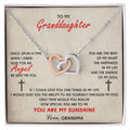 To My Granddaughter Interlocking Heart Necklace Interlocking Hearts Necklace