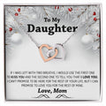 Christmas Gift To My Daughter Interlocking Hearts Necklace