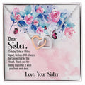 Beautiful Gift For Big Sister Two Hearts Embellished Jewelry Interlocking Hearts Necklace