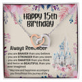 Happy 15Th Birthday Gift For Daughter Gift For 15 Years Old Birthday Teen Girl Daughter Necklace Gift Interlocking Hearts Necklace