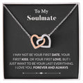 To My Soulmate Interlocking Heart Necklace Wife Necklace Fiancé Neclace Interlocking Hearts Necklace