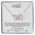 'To My Mother' Linked Hearts Necklace - I'M Grateful For You You Are The Best Interlocking Hearts Necklace