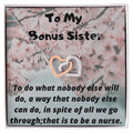 To My Nurse Sister Interlocking Hearts Necklace