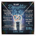 To My Daughter Necklace You Will Always Be My Baby Girl Daughter Gift From Dad Daughters Birthday Grown Up Daughter Interlocking Hearts Necklace