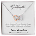 To My Granddaughter Necklace From Grandma Interlocking Hearts Necklace