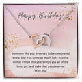 Happy Birthday Interlocking Hearts Necklace Pink Swatches