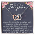 To My Daughter Interlocking Hearts Necklace Message Card