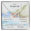 My Wife Anchor Of Our Family Interlocked Hearts Necklace From Husband Interlocking Hearts Necklace