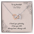 To My Beautiful Wife Interlocking Hearts Necklace