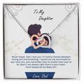 Daughter - My Baby Girl Never Forget That I Love You - Interlockings Heart Necklace Interlocking Hearts Necklace