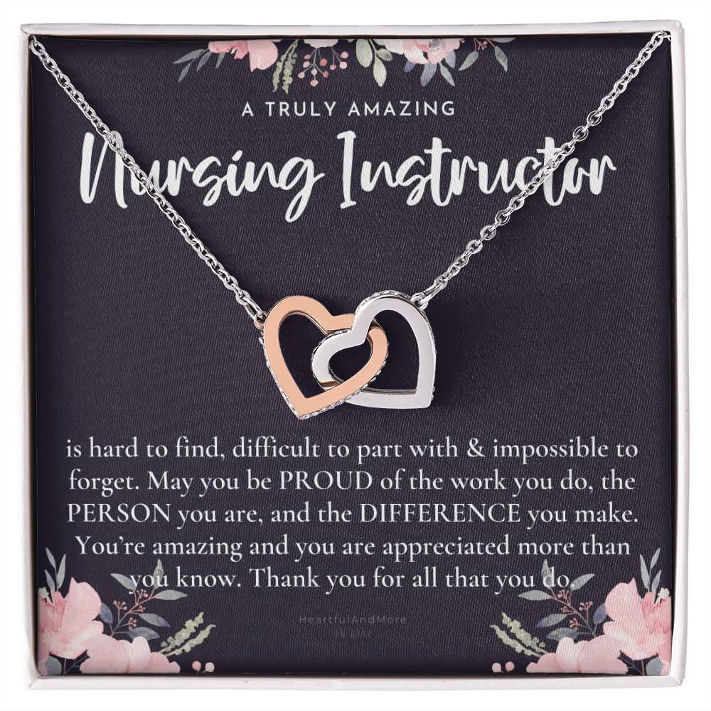 Gift For Nursing Instructor Nursing Instructor Appreciation Gift A Truly Amazing Nursing Instructor Gift Interlocking Hearts Necklace