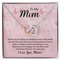 To My Boyfriend'S Mom Lovely Knot Necklace - Christmas Gift For Boyfriends Mom Pendant Necklace Mothers Day Gift For Boyfriends Interlocking Hearts Necklace