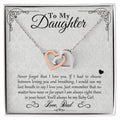 My Baby Girl - Love Dad - Double Heart Necklace Interlocking Hearts Necklace