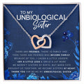 Unbiological Sister Heart Necklace Gift For Best Friend Thank You For Everything Interlocking Hearts Necklace
