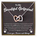 To My Beautiful Girlfriend Interlocked Love Necklace Interlocking Hearts Necklace