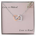 I Love You Necklace With Message Card Interlocking Hearts Necklace