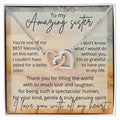 Sister Love Necklace Birthday Interlocking Hearts Necklace