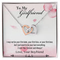 To My Girlfriend - Be Your Last Everything - Interlocking Heart Necklace Interlocking Hearts Necklace
