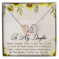 To My Daughter Interlocking Hearts Necklace Message Card