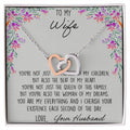 To My Wife When I Fell In Love With You - Lily Interlocking Hearts Necklace