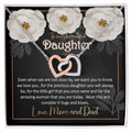 Daughter Away Necklace Gift From Mom And Dad Interlocking Hearts Necklace