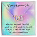Always Connected - Daughtergranddaughter Connected Hearts Rose Gold Necklace Interlocking Hearts Necklace