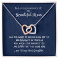Mom Remembrance - 2 Hearts Necklace - Love Daughter Interlocking Hearts Necklace