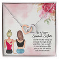 Gift For Sister - Being By My Side Necklace Interlocking Hearts Necklace