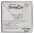 To My Beautiful Daughter - I'Ll Always Be With You Interlocking Hearts Necklace