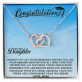 To My Daughter - You Are Loved More Than You Know - Necklace Interlocking Hearts Necklace