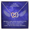Hot Aquarius Wife Interlocked Hearts Necklace With Personal Message Card And Jewelry Box. Interlocking Hearts Necklace