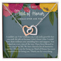 Maid Of Honor Thank You Gift From Bride Bridesmaid Gift Maid Of Honor Gift Necklace Matron Of Honor Gift Thank You Gift From Bride Interlocking Hearts Necklace