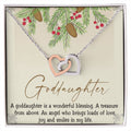 Goddaughter Interlocking Hearts Necklace Message Card