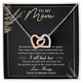 To My Mom Interlocking Hearts Necklace Message Card