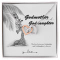 Godmother Goddaughter Gift Necklace Emotional Message Card Cute Giraffe Interlocking Hearts Necklace