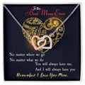 To The Best Mom Ever. Meaningful Present For Mother. Interlocking Hearts Necklace