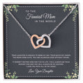 To The Funniest Mom In The World Interlocking Hearts Necklace