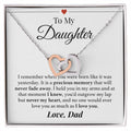 Never Outgrow My Heart Dad Daughter Necklace Interlocking Hearts Necklace