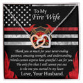 To My Fire Wife Interlocking Hearts Necklace