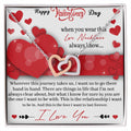 Valentines Day Love Necklace - Gift Interlocking Hearts Necklace