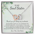 To My Soul Sister Necklace Friendship Necklace To Soul Sister Unbiological Sister - Bff Gifts For Birthday Interlocking Hearts Necklace